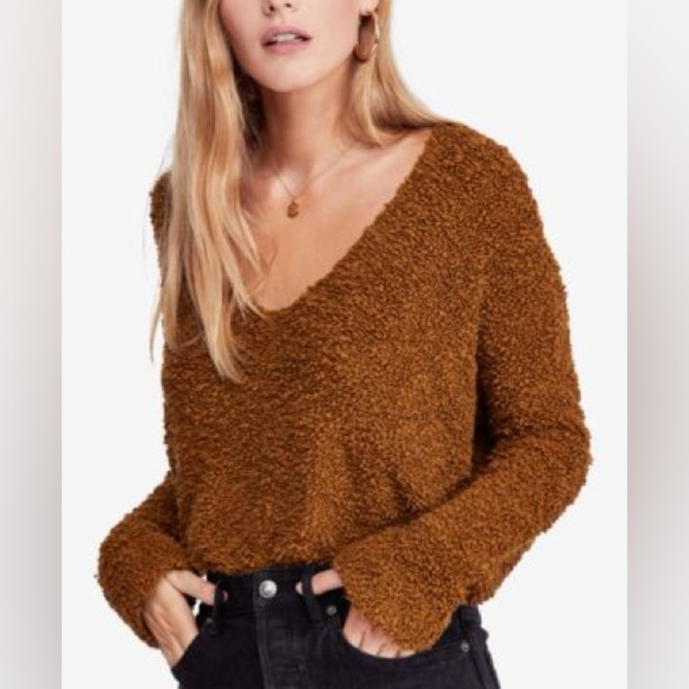 Free People the Popcorn Pullover sweater in Tobacco colour Size Large